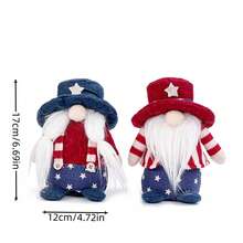 Búp bê vô danh dễ thương có mũ trang trí cho ngày quốc khánh ngày 4 tháng 7 và trang trí trưng bày cửa sổ bữa tiệc ngày quốc khánh Mỹ - Mũ màu xanh nước biển - Xem 2