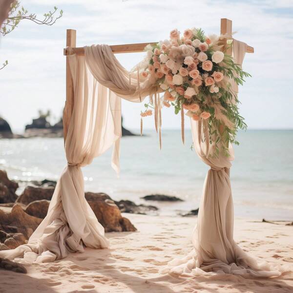 Fondo de arco elegante de boda traslúcido de 1 pieza para decoración interior y exterior