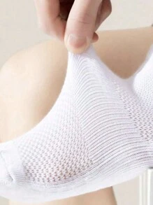 Sports Outdoor 1/5pairs Unisex Pure White Minimalist Solid Fashion Sports Socks For Daily,Thick Terry Cushion Breathable Sweat-Absorbent Anti-Slip Over-The-Calf Sports Socks