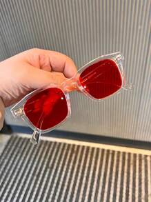 1/2pcs Unisex Classic Square Glasses, Versatile Fashion Accessory, Ideal For Couples Vacation - Multicolor - View 4