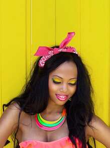 4pcs Women's Sexy Elegant Headscarf, A Variety Of Color Bandana, Breathable Can Do A Variety Of Ways To Wear Silk Scarves Bandana,Hair Band,Head Band Ideal For Dressing Up Your Look - Multicolor - View 2