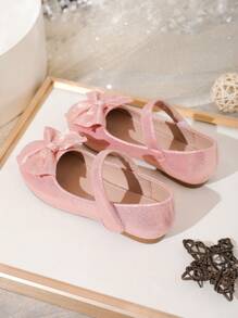 Girls" Fashionable And Elegant Mary Jane Shoes With Bow, Comfortable, Lightweight, Slip-Resistant And Soft Flat Shoes, Suitable For Performances And Parties, All Seasons
