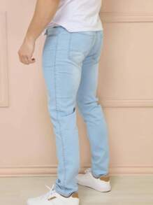 Calça Masculina Preta Tradicional Algodão Premium - Azul bebê - Visão 1