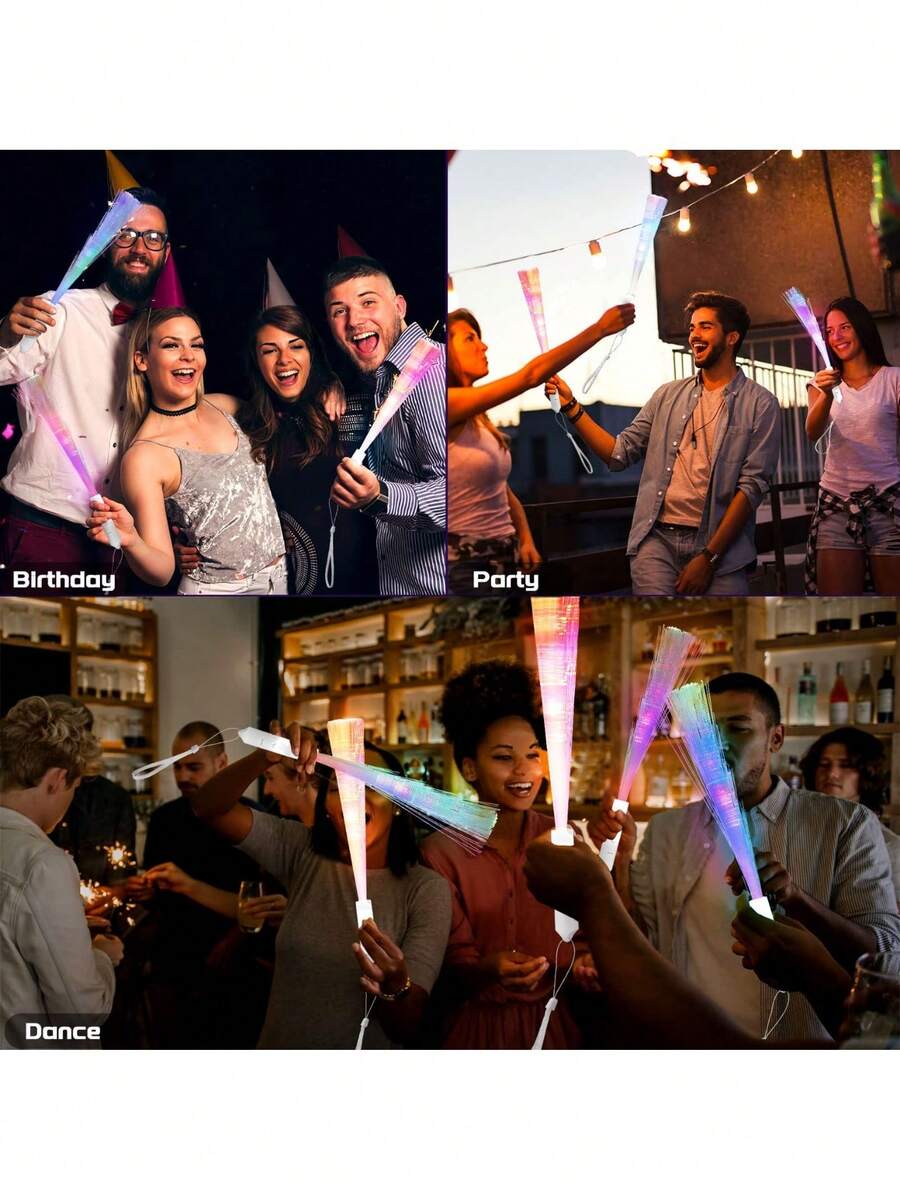 Colorful Fiber Optic Glow Stick, Led LightUp Fiber Optic Wand SHEIN USA