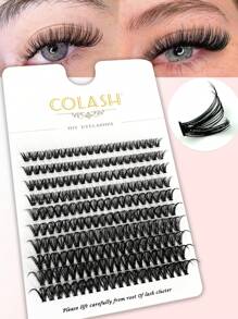 Colash 200 piezas/240 piezas Pestañas postizas negras/de colores 20D 40D 60D 80D 8-16mm/14mm 0.07mm Rizo C Hechas a mano Pestañas en racimo ultra ligeras, resistentes al agua, voluminosas, rizadas y de larga duración. Extensión de pestañas natural y suave. Pestañas de dibujos animados, gran regalo para damas y niñas, uso en fiestas. Racimos de pestañas, pestañas en racimo, pestañas postizas individuales, pestañas, pestañas postizas - C - Ver 7