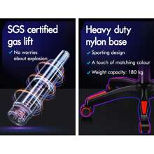 ALFORDSON Silla Gaming, Asiento Gaming con Soporte Lumbar de Masaje, Sillón Giratorio Ergonómico con Reposacabezas, Altura Regulable, PU, Negro