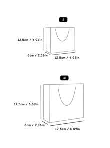 6pcs Mixed-Design Oil Painting Gift Bags, Paper Shopping Bags, Suitable For Birthday Gift Packaging