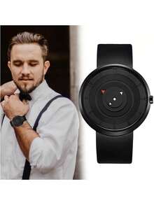 Circular Men's Wrist Watch - Black - View 2