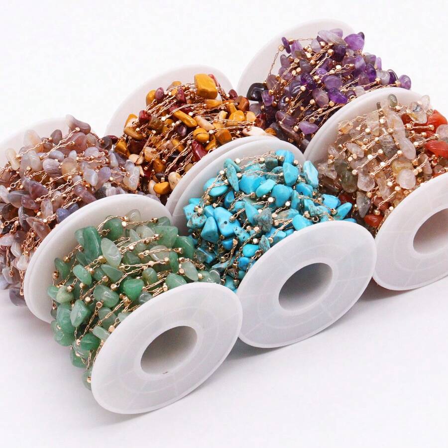 100 厘米不对称铜水晶石链，用于 DIY 珠宝制作组件，适合女士耳环 - 銅鏈-100cm - 查看 1