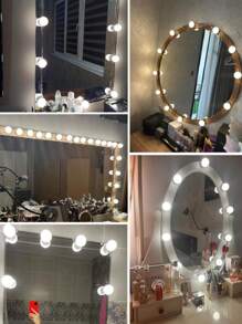 Foco de espejo de tocador LED regulable, Foco de espejo, 10 bombillas - Blanco - Ver 2