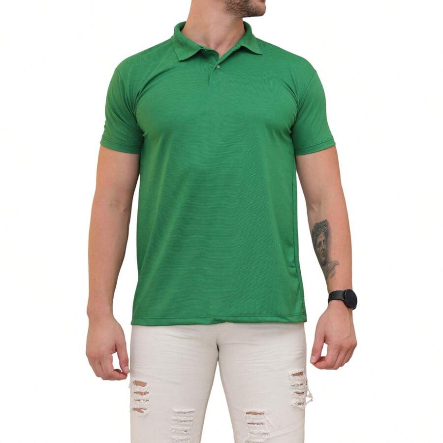 Men Polo Shirts - 綠色 - 查看 1