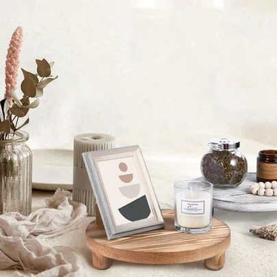 10-Inch Round Wooden Plant Pot Stand, Wholesale In Stock, Creative Indoor Potted Plant Display Rack, Succulent & Greenery Storage Shelf, Bedroom Aromatherapy Essential Oil Display Tray