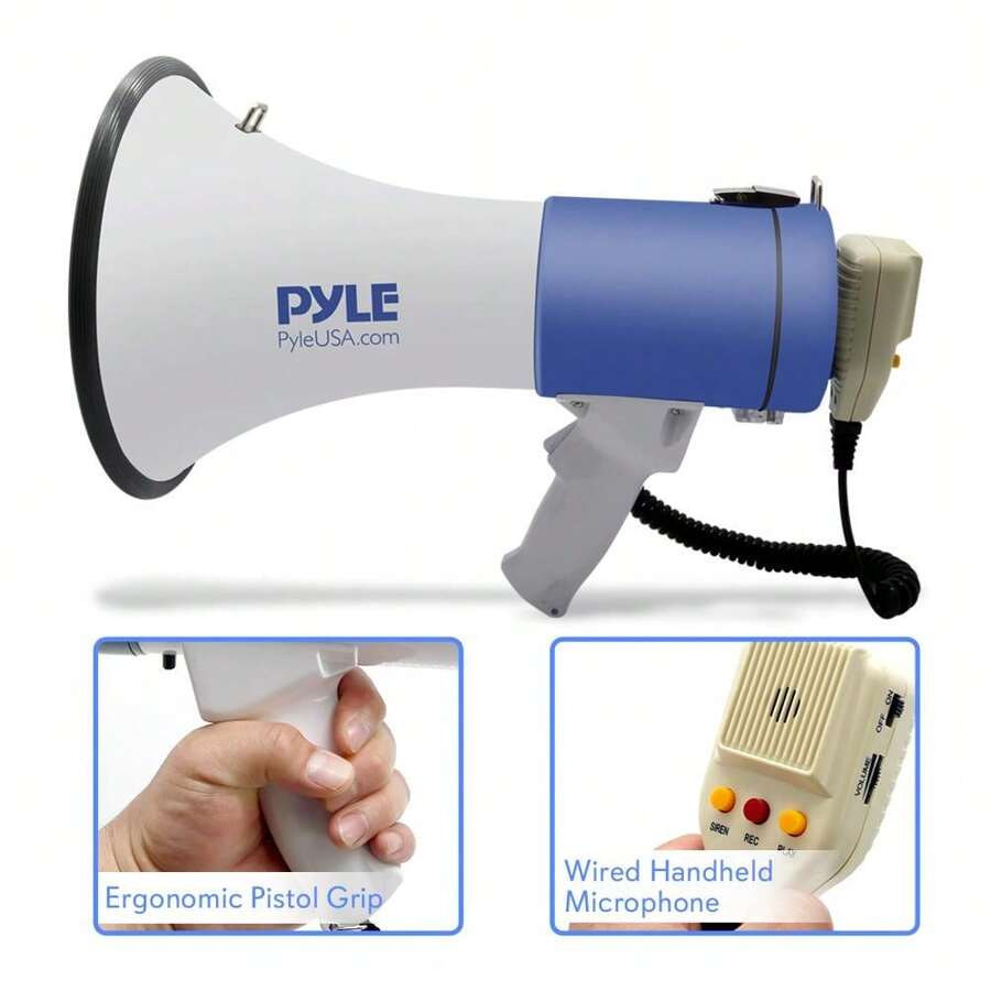 NUTRICHEF Pyle Megaphone Speaker System With BuiltIn Rechargeable