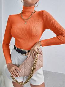 Women Sweaters - Orange - View 3