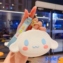 Sanrio 1pc Kurumi Keychain Silicone Bag Melody Keychain Storage Bag Hello Kitty Keychain Pendant Birthday Gift Toy Halloween Decoration