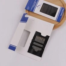 12pcs/Set Elderly Automatic Needle Threader Stitching Sewing Needles DIY Hand Sewing Tool For Blind And Old People - Silver - View 2