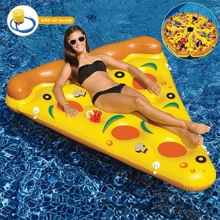 180cm PVC Inflatable Pizza Slice Floating Bed Raft Swimming Ring Air Mattress Float Row Adult Swimming Pool Water Toy Swim Beach - Yellow - View 1