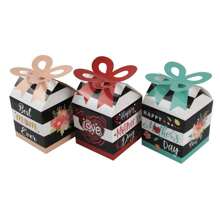 5pcs Mother\ Day Gift Boxes Blessing Mom Thank You Gift Box Mom\ Festival Birthday Party Gift Box Candy Chocolate Decorative Paper Box - Red - View 4