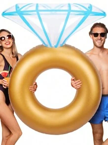 Kim cương Vòng bơi PVC NỮ Hồ bơi Đồ nổi lên Với Đá quý Nhẫn - Vàng - Xem 6