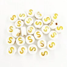100pcs Round Acrylic Beads With Alphabet & Numbers & Heart Shape For Diy Jewelry Making Necklace & Bracelet (7x4mm) - 4*7mm Beads - View 23