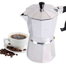 Máy pha cà phê Ý 9 cốc Máy pha cà phê espresso bằng nhôm Máy pha cà phê Ý Moka Express Ấm đun nước pha cà phê Bếp - Xám - Xem 1
