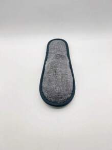 Hotel Guest Room Disposable Linen Slippers, Home Use Disposable Slippers For Homestay - Grey - View 3
