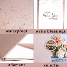 告別賓客簿替代品，送給同事和朋友的告別禮物，黑金「我們會想念你」簽名板，歡送退休派對裝飾，女性告別書籤 - 金色 - 查看 4