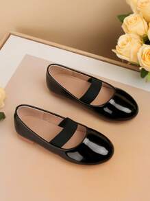 A Pair Of Fashionable Solid Color Mary Jane Shoes For Girls, Light And Breathable Walking Shoes, Suitable For All Seasons. - Black - View 3