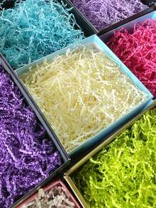 100克褶皺造紙碎片填充物與尼龍絲草，非常適合禮品籃、DIY包裝和花卉裝飾 - Z26墨綠 - 查看 4