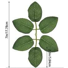 10/15/20/25/30/50/80/100 piezas Hojas de rosa artificiales con tallos verdes, adecuadas para ramos de boda DIY, centros de mesa, decoraciones de fiesta, coronas de rosas, guirnaldas, regalos para el Día de San Valentín, cumpleaños, graduación y talla grande - Verde - Ver 2