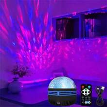 1 Miếng Led Trang trí Đa chức năng Điện usb Đèn chiếu , Miền bắc Ánh sáng Và Đổi màu Đèn ngủ Máy chiếu Với điều khiển từ xa Đối với Phòng khách Và Phòng ngủ - màu đen - Xem 3