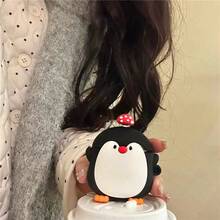 Vỏ bảo vệ chim cánh cụt hình nấm Tương thích với tai nghe không dây Apple AirPods 1/2/3/Pro/Pro 2, vỏ chống sốc - màu đen - Xem 3