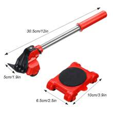 5-Piece Set Stainless Steel + ABS Furniture Moving Tools, Sofa & Bed Mover, Single Person Durable Wheels With Strong Load-Bearing, Multifunctional Heavy Duty Mover For Home