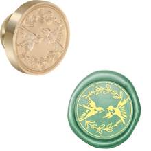 CYFUN DESIGN 1入組25mm鳳凰/蜜蜂/鳥/蘑菇/花/翅膀/蝴蝶結蠟封印章,可拆式圓形黃銅頭,無手把,適用於裝飾,賀卡,信封,酒瓶包裝,筆記本,香水瓶 - 金色 - 查看 13