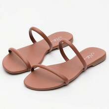 Women Flat Sandals - 駝色 - 查看 2