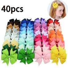 Bộ 40 chiếc kẹp tóc nơ cho bé gái - Phụ kiện tóc ngày lễ đơn giản - Lựa chọn quà tặng hoàn hảo - Nhiều màu - Xem 7