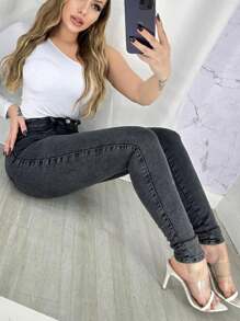 Women Jeans - 深灰色 - 查看 2