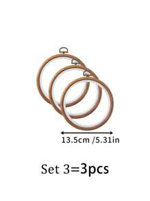 Một bộ Của 3pcs Tròn Nâu Retro Phong cách cung điện DIY Khâu chéo Thêu Bộ dụng cụ , ABS Và Vật liệu PVC , Hạt gỗ Bắt chước Thiết kế Với Kim loại Cái móc Đối với Bền vửng Và 7 Kích thước Tùy chọn , Cũng có thể sử dụng Như Khung tranh Đồ trang trí , Với 16 Kim Đã Bao gồm Đối với Thêu Hoặc Vật dụng trong nhà Sử dụng - màu nâu - Xem 11