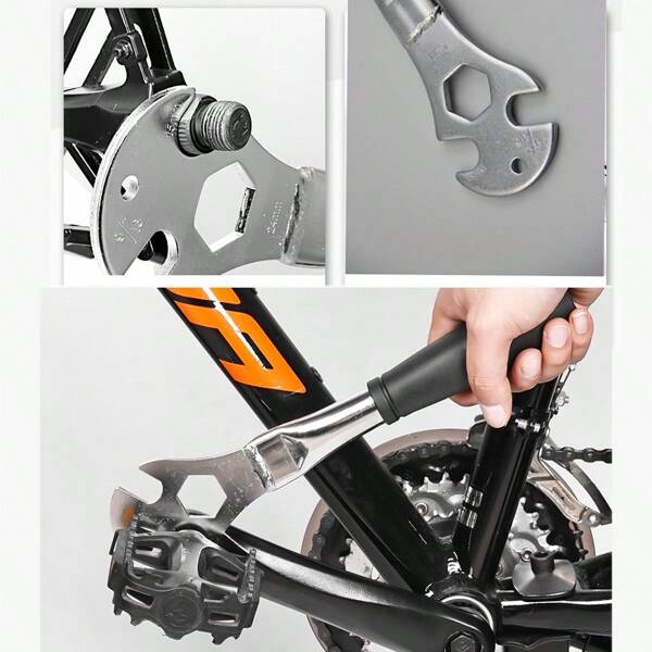 Fahrrad Pedal Schlüssel Werkzeug zum Demontieren von Kurbelarmen für Mountainbike, Front-/Hinterradachsenentfernungswerkzeug, 15mm/14,5mm/24mm Schraubenschlüssel