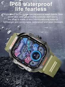 Nuevo reloj deportivo inteligente Bluetooth de GEJIAN, pantalla a color HD de 2.01, llamada inalámbrica (respuesta/marcación), notificación push, pronóstico del tiempo, resistente al agua en la vida cotidiana, larga duración de la batería, múltiples modos deportivos, reloj inteligente para hombre de moda al aire libre - Blanco - Ver 2