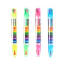 4pcs Creative Rainbow Paint Pens Replacable Core Oil Paint Bars 20 Colors Drawing Crayon - Multicolor - View 12