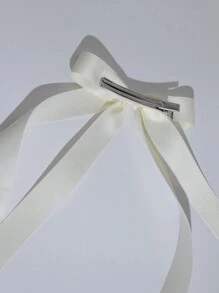 1个仙女长丝带蝴蝶结发夹，时尚优雅的发饰，适合各种场合，包括情人节、情人节爪夹、发卡、发饰、学生用品、大学、女士冬季装扮、蝴蝶结、可爱、发饰、头饰、女士发饰 - 杏色 - 查看 5