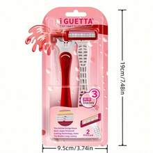 2pcs Shaver Head Holder Set For Women Women's Manual Razor Leg Hair Armpit Hair Shaving Razor  Blade Movable Head - Red - View 2