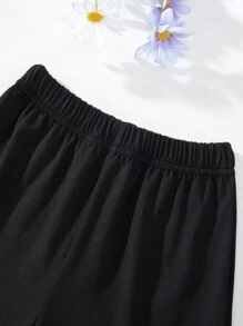 Set de 3 piezas de camiseta de manga corta y pantalones cortos informales con estampado de palmeras para niño pequeño - Multicolor - Ver 5