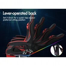 ALFORDSON Silla Gaming, Asiento Gaming con Soporte Lumbar de Masaje, Sillón Giratorio Ergonómico con Reposacabezas, Altura Regulable, PU, Negro