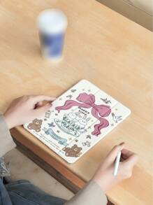 Cartoon Kaninchenhülle kompatibel mit iPad Neue iPad Air4/5 10,9-Zoll, kompatibel mit Huawei Metepad 11/Tab/5 Cover, mit Stift Halter, unterstützt automatische Schlaf-/Wake-Abdeckung