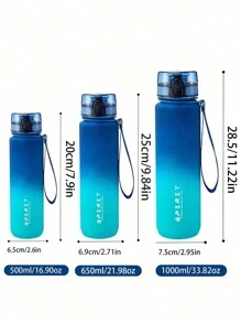 1 Bình Nước Ombre Họa Tiết Chữ 1000Ml, Bình Nước Di Động Hoạt Động Ngoài Trời Với Bộ Lọc Trà - xanh lam - Xem 2