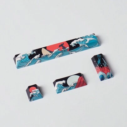 מותאם אישית שחור ו כחול קורל ים מכסה מפתח סטים , משלימות גובה ו מקשים , ל מכני מקלדת