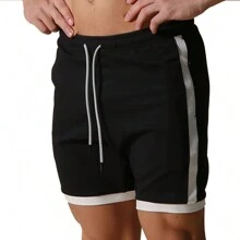 Muscle Fitness Verano Deportes Casual Baloncesto Pantalones Cortos Hombres De Secado Rápido Running Ropa De Entrenamiento Cinco Pantalones - Negro - Ver 1