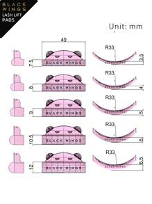 BLACKWINGS Self-Adhesive Skin Bear-Shaped 5pairs/Pack Translucent Purple Eyelash Perm Pad 5pairs/Pack Keratin Lash Curling Silicon Mold Eyelash Curler, Eyelash Lifting Tool, Makeup Beauty Tool, Reusable Lash Enhancing Pad - Baby Blue - View 3